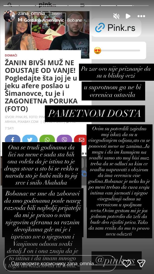 Godinama hoće da liči na mene, a on ne poštuje ono što mu je sveto - verenicu i porodicu: Nakon što je Bobanac poslao Vanji poklon u Elitu, Žana Omnia zarežala poput vučice: Mogu i da im kumujem na svadbi (FOTO)