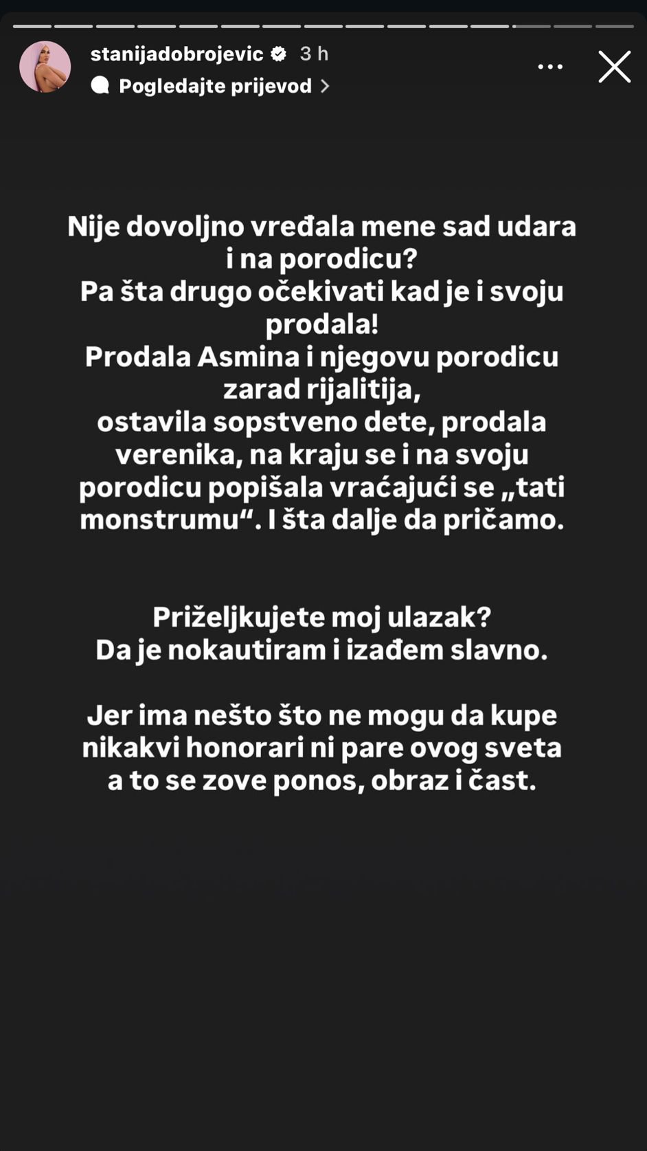 Smećarka i dalje vređa?! Kako bre žrtva posle abortusa i čer*čenja: Stanija nikad žešće uzvratila Aneli Ahmić, rešila da je više ne štedi: Provaljena si luzerko, pop*šala si porodicu! (FOTO)